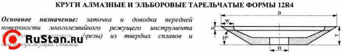 Круг алмазный 12R4 (тарельчатый) 125х3х2х13х32 АС4 125/100 100% В2-01 12,0 карат фото №1