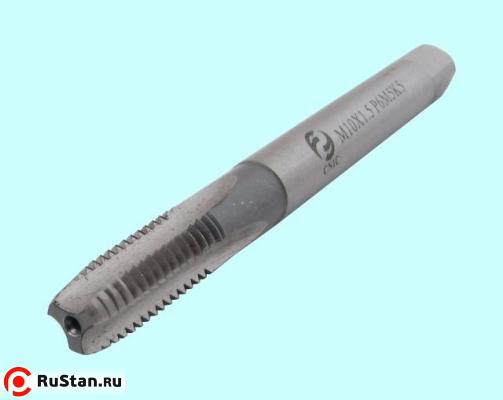 Метчик М10,0 (1,5)х24х100 м/р.Р6М5К5 удлиненный, усиленный хв-к d=10.0мм DIN371 "CNIC" фото №1