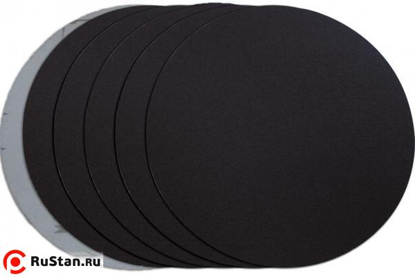 Диск шлифовальный на велкро основе P120, 230мм / без отв., черный, 5 шт. фото №1