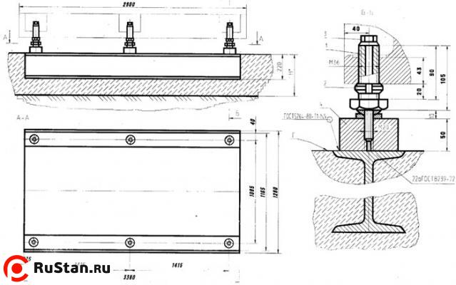 Фрезерный обрабатывающий центр с ЧПУ 600V - Чертеж фундамента фото №2 600V фото №2