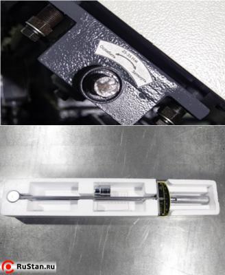 Натяжение пилы осуществляется динамометрическим ключом с тензометром, что позволяет контролировать натяжение полотна и тем самым получать стабильный рез и продлить срок службы полотна. фото №9 METAL MASTER MGH-350Z фото №9