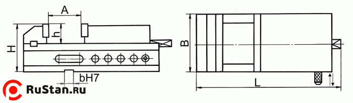 Тиски станочные неповоротные с ручным приводом 125мм 7200-0209-05 фото №2 Тиски станочные неповоротные с ручным приводом 125мм 7200-0209-05 фото №2