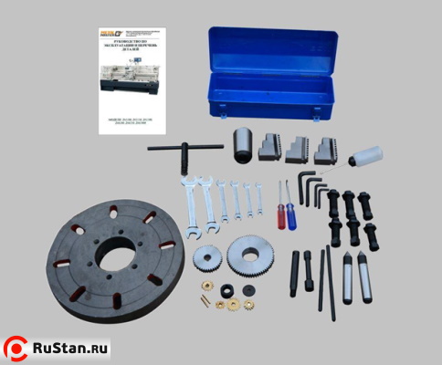 В ЗИП входят ключи, масленка, обратные каленые кулачки, неподвижный центр МТ №5, конус-переходник с МТ-7 на МТ-5, сменные шестерни для гитары, планшайба, набор ключей и руководство пользователя. фото №20 METAL MASTER Z51200 DRO RFS фото №20