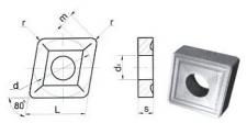 Пластина CNUM - 190612  Т5К10(YT5) ромбическая dвн=8мм (05114) со стружколомом 