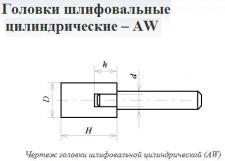 Головка абразивная 32х13х6 AW(ГЦ) 63C F60(25Н) O(СТ1) с хвостовиком 