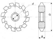 Фреза m 1,0 №2 50х19х4,0 Р6М5 20 град, Z=14